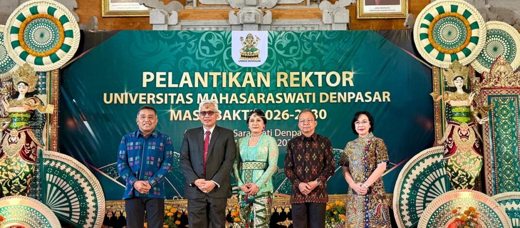 Pelantikan Rektor Unmas Denpasar, Gubernur Koster Ingin Kolaborasi Riset Perguruan Tinggi Se-Bali